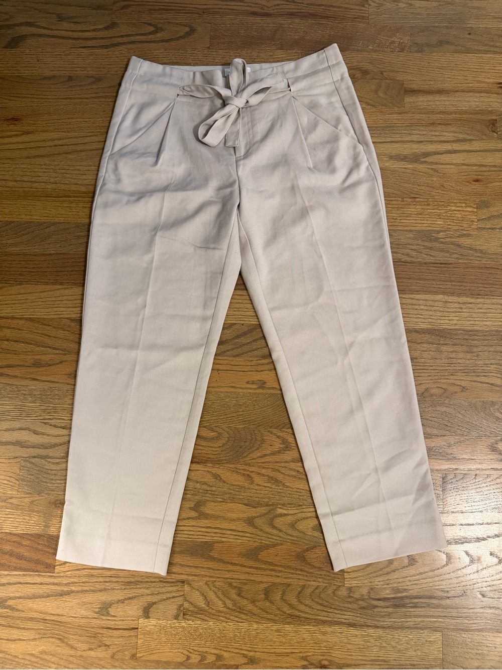 Calvin Klein Light Beige Tie-Waist Chinos